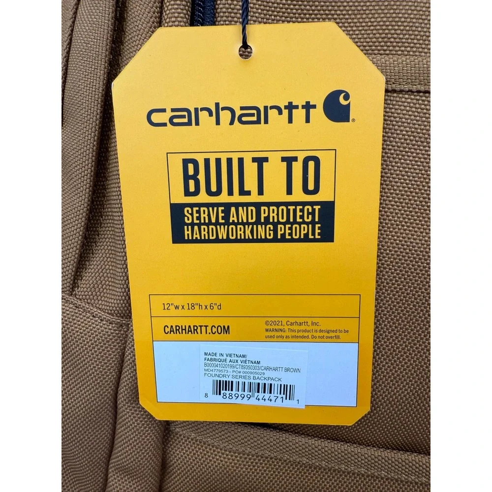 Carhartt Foundry Series Backpack Brown Rain Defender Laptop Bag CB0410 NWT